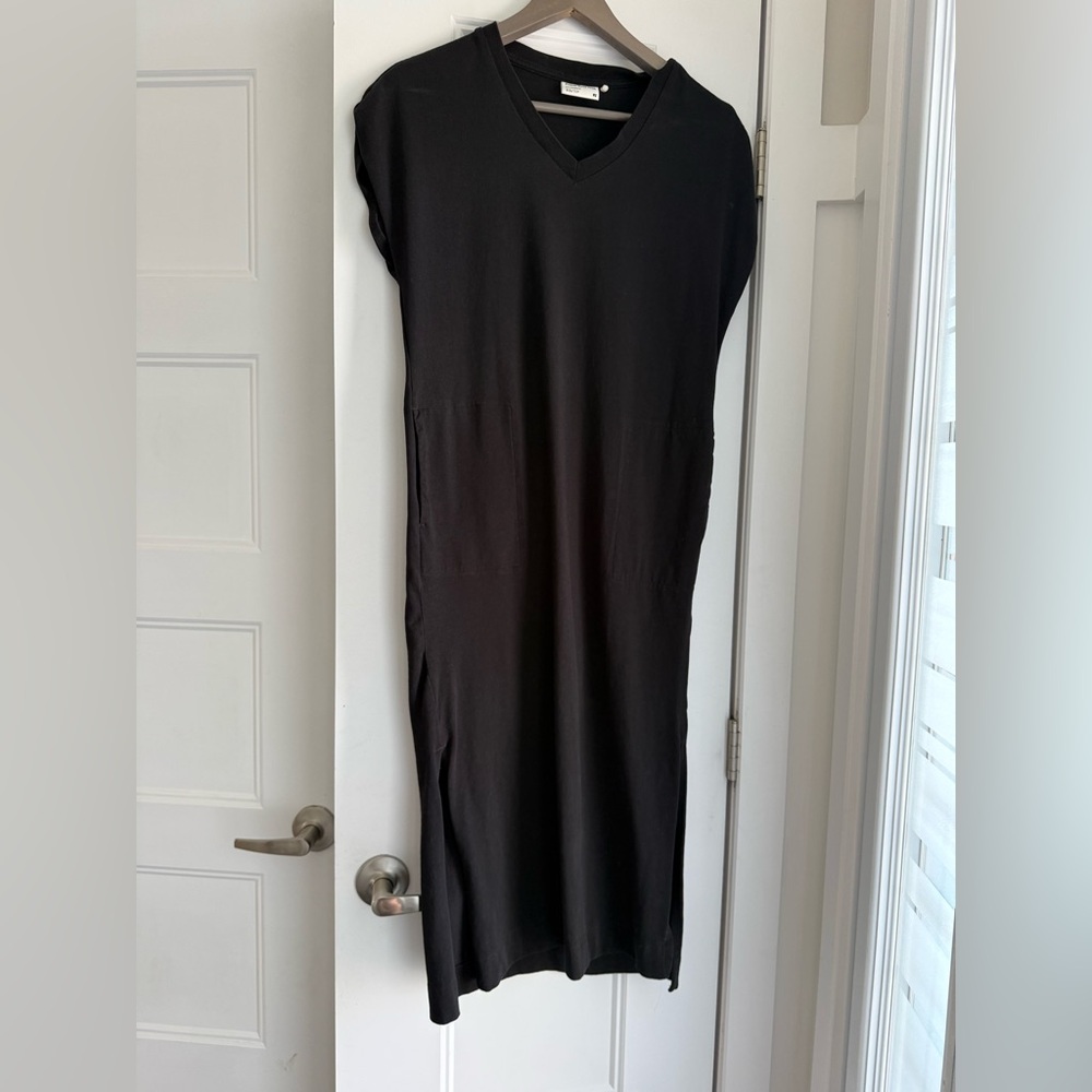 Frank & Oak Black V-Neck Maxi Dress